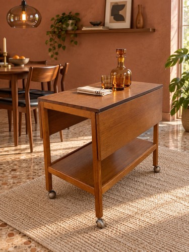 Vintage mid century teak drop - teak,