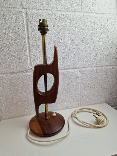 Vintage teak brass table - 14",