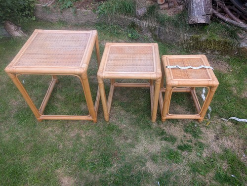Vintage nest tables bamboo - nest,
