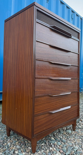 Mid century teak tallboy - mid, chest